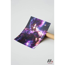Modiwa Design Dragon Ball Vegeta Mor Poster, Çerçevesiz Yüksek Kalite Duvar Afişi - Anime Severlere Özel Hediye