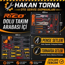Rico Profosyonel Dolu Takım Arabası Içi Pense Seti 54 Parça