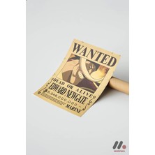 Modiwa Design One Piece Beyaz Sakal Wanted Poster, Çerçevesiz Yüksek Kalite Duvar Afişi - Anime Severlere Özel Hed