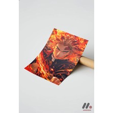 Modiwa Design Demon Slayer Rengoku Poster, Çerçevesiz Yüksek Kalite Duvar Afişi - Anime Severlere Özel Hediye