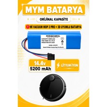 Mym Batarya Xiaomi Mi Vacuum Mop 2 Pro Plus 3D Uyumlu Akıllı Robot Süpürge Batarya 14.4V 5200MAH Pil