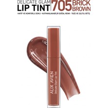 Alix Avien Kalıcı & Suya Dayanıklı Dudak Parlatıcı Tint - Delicate Glam Lip Tint 705 Brick Brown