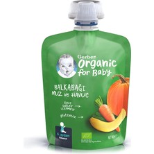 Gerber Organik Balkabaklı Muzlu Havuçlu Meyve Püresi 90 gr (4 Adet)