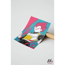 Modiwa Design Dragon Ball Vegeta Anime Poster, Çerçevesiz Yüksek Kalite Duvar Afişi - Anime Severlere Özel Hediye