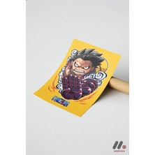 Modiwa Design One Piece Luffy Gear 4 Poster, Çerçevesiz Yüksek Kalite Duvar Afişi - Anime Severlere Özel Hediye