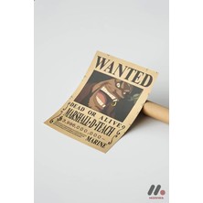 Modiwa Design One Piece Kara Sakal Wanted Poster, Çerçevesiz Yüksek Kalite Duvar Afişi - Anime Severlere Özel Hedi