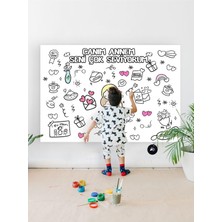 Mey İthalat Anneler Günü Dev Boyama Kağıdı, Çocuklar Için Aktivite Boyama Rulosu (90X130CM)