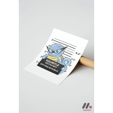 Modiwa Design Pokemon Squirtle Poster, Çerçevesiz Yüksek Kalite Duvar Afişi - Anime Severlere Özel Hediye