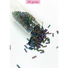 Royaleks Group Uzun Boru Kesme Boncuk Çap 2mm Uzunluk 10 mm - 20 Gram - Mavi Yeşil - BNC230