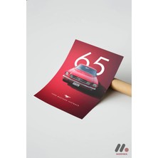 Modiwa Design Ford Mustang Fastback 1965 Poster, Çerçevesiz Yüksek Kalite Duvar Afişi - Oto Severlere Özel Hediye