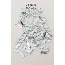 Royaleks Group Oya Abiye Bileklik Kolye Pleksi Metalik Plastik Pul Gümüş Renk 24 Gram 300 Adet - BNC568