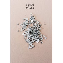 Royaleks Group Oya Abiye Bileklik Kolye Pleksi Metalik Plastik Pul Gümüş Renk 8 Gram 35 Adet - BNC501