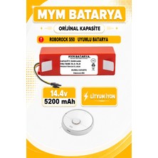 Mym Batarya Roborock S50 Uyumlu Akıllı Robot Süpürge Bataryası 14.4V 5200MAH Li-Ion Pil (Orijinal Kapasite)