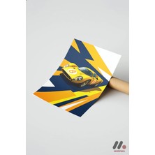 Modiwa Design Sarı Le Mans Yarış Arabası Pop Art, Çerçevesiz Yüksek Kalite Duvar Afişi - Oto Severlere Özel Hediye