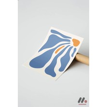 Modiwa Design Mavi Organik Form Kompozisyon Yüksek Kalite Duvar Afişi - Ev Dekorasyonu