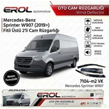 Erol Otomotiv Mercedes-Benz Sprinter W907 (2019 ve Sonrası) Uyumlu Fitil Üstü 2'li Cam Rüzgarlığı Takımı