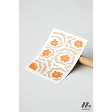 Modiwa Design Turuncu Papatya Deseni, Çerçevesiz Yüksek Kalite Duvar Afişi - Ev Dekorasyonu
