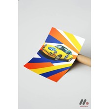 Modiwa Design Sarı Yarış Coupe Pop Art Yüksek Kalite Duvar Afişi - Oto Severlere Özel Hediye