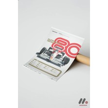 Modiwa Design Formula 1 Şampiyonları 1980-1989, Çerçevesiz Yüksek Kalite Duvar Afişi - Oto Severlere Özel Hediye