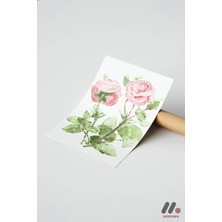 Modiwa Design Sulu Boya Pembe Gül, Çerçevesiz Yüksek Kalite Duvar Afişi - Ev Dekorasyonu