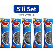 Acord Ovma Teli 4'lü - 5 Adet Avantajlı Paket - Paslanmaz Bulaşık Teli