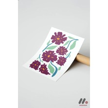 Modiwa Design Mor Çiçek Deseni Yüksek Kalite Duvar Afişi - Ev Dekorasyonu