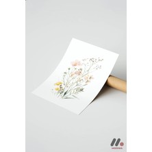 Modiwa Design Kır Çiçekleri Suluboya Yüksek Kalite Duvar Afişi - Ev Dekorasyonu