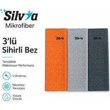 Silvia Mikrofiber Sihirli Temizlik Bezi 40X60 cm - 3'lü Paket - Cam & Mutfak Temizliği - Deterjana Gerek Duyulmaz