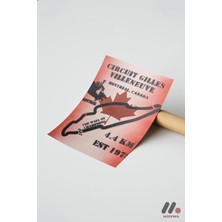 Modiwa Design Gilles Villeneuve Pist Haritası Montreal, Çerçevesiz Yüksek Kalite Duvar Afişi - Oto Severlere Özel