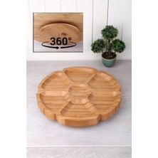 Royaleks Group 7 Bölmeli 25 cm Dönerli Bambu Sunum Royaleks-Bls DS7-2525