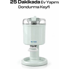 Mkio Dondurma Makinesi - Otomatik Karıştırma Sistemi - Evde Külahlı Kolay Dondurma Hazırlama ,20-25 Dakikada Pratik Servis - Ev Tipi Kullanımı İçin Kompakt Tasarım - BPA’sız Çelik ve Geniş Hazne