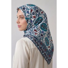 İpekçe Ipekçe Eşarp Ip Rayon 100*100 Desenli - Mavi