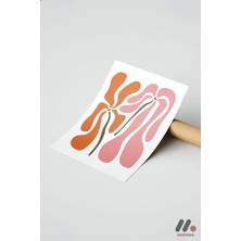 Modiwa Design Turuncu Pembe Organik Form, Çerçevesiz Yüksek Kalite Duvar Afişi - Modern Ev Dekorasyonu