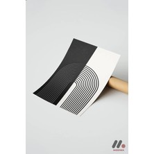Modiwa Design Siyah Beyaz Kemer Kompozisyon, Çerçevesiz Yüksek Kalite Duvar Afişi - Modern Ev Dekorasyonu