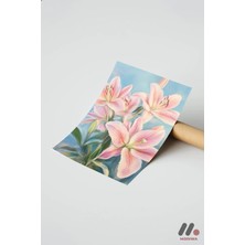 Modiwa Design Pembe Zambak Yüksek Kalite Duvar Afişi - Modern Ev Dekorasyonu