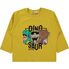 Civil Boys Dınosaur Baskılı 2-5 Yaş Sweatshirt  - Hardal