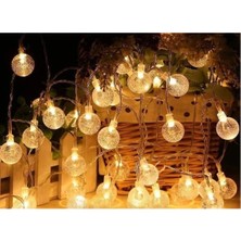 Ototechparca 5m 28 LED Kristal Top Gün Işığı Şeffaf Kablo Fişli Eklemeli