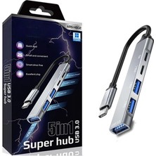Ototechparca 5in1 Metal USB Hub – Yüksek Hızlı Çoklayıcı, 5 Bağlantı Noktalı, Dayanıklı ve Taşınab
