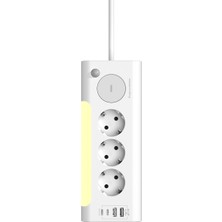 S-Link Prz06 3 Soketli 2 Usb 2 Type-C Pd20 2 Metre 306 Joule Tam Bakır Kablolu Beyaz Akım Korumalı Priz
