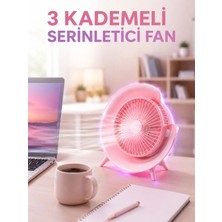 Ototechparca Rgb Işıklı 3 Kademeli USB Şarjlı Masaüstü Vantilatör