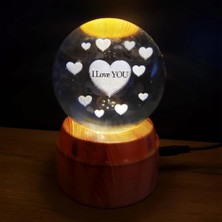 Ototechparca Kalpli I Love You Tasarımlı Dönen Cam Küre