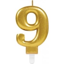 Ototechparca 9 Rakamı Mum Gold Renk