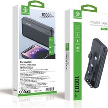 Ototechparca 10000 Mah  Type-C USB Lightning 4 Kablolu Hızlı Kablosuz Şarj Powerbank