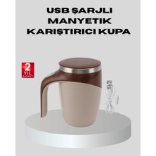Ototechparca Manyetik Karıştırıcı Kupa USB Şarjlı Otomatik Karıştırma Çift Katmanlı