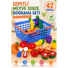 KoseToys Sepetli Doğranabilir Meyve ve Sebze Seti 42 Parça