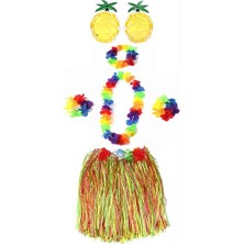Ototechparca Yetişkin ve Çocuk Uyumlu Luau Aloha Hawaii Rengarenk 40 cm Etek Ananas Şekilli Gözlük Hawaii Ko