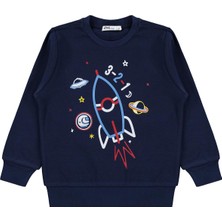 Civil Boys Uzay Mekiği Baskılı 2-5 Yaş Sweatshirt Km - Lacivert