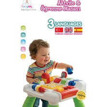 Babycim Eğitici Aktivite Masası 3 Dilli Sesli Müzikli Şekil ve Sayı Öğretici Oyuncak