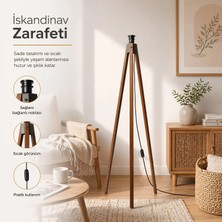 Homing Ceviz Renkli MDF Lambader Ayağı 125 cm Yukarı Işık Özellikli Modern Tasarım AYD-3591
