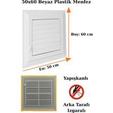 Nublado Havalandırma Menfezi Banyo Wc Tuvalet Menfez Plastik Panjur Beyaz 50X60 cm